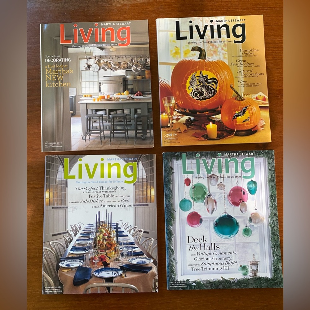 Set of 4 2006 Martha Stewart Living Magazines - Sep, Oct, Nov, Dec